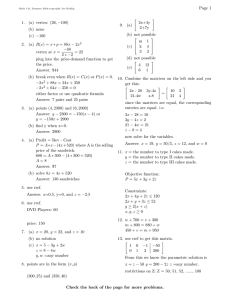 Page 1 1. (a) vertex: (26, −100) 2x+4y