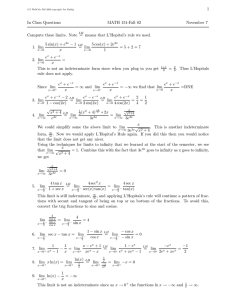 1 In Class Questions MATH 151-Fall 02 November 7