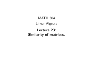 MATH 304 Linear Algebra Lecture 23: Similarity of matrices.