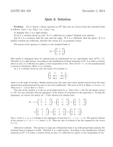 MATH 304–503 December 5, 2014 Quiz 2: Solution
