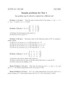 MATH 311–505/506 Fall 2009 Sample problems for Test 1
