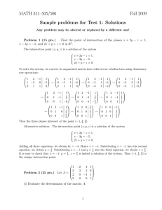 MATH 311–505/506 Fall 2009 Sample problems for Test 1: Solutions