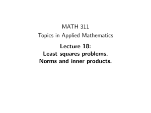 MATH 311 Topics in Applied Mathematics Lecture 18: Least squares problems.