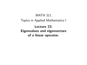 MATH 311 Topics in Applied Mathematics I Lecture 22: Eigenvalues and eigenvectors