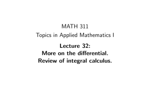 MATH 311 Topics in Applied Mathematics I Lecture 32: More on the differential.