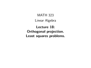 MATH 323 Linear Algebra Lecture 18: Orthogonal projection.