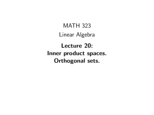 MATH 323 Linear Algebra Lecture 20: Inner product spaces.