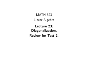 MATH 323 Linear Algebra Lecture 23: Diagonalization.