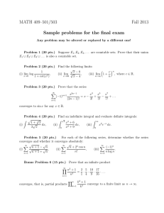 MATH 409–501/503 Fall 2013 Sample problems for the final exam