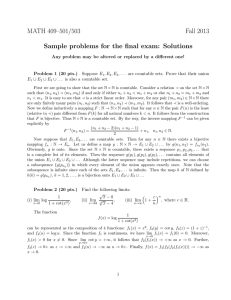 MATH 409–501/503 Fall 2013 Sample problems for the final exam: Solutions