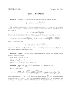 MATH 409–501 October 10, 2013 Test 1: Solutions