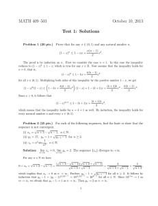 MATH 409–503 October 10, 2013 Test 1: Solutions