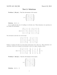 MATH 423–500/200 March 30, 2012 Test 2: Solutions