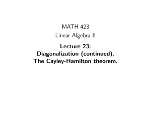 MATH 423 Linear Algebra II Lecture 23: Diagonalization (continued).