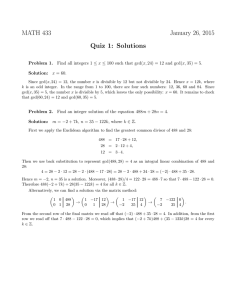 MATH 433 January 26, 2015 Quiz 1: Solutions Problem 1.