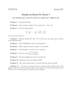 MATH 433 Spring 2015 Sample problems for Exam 1