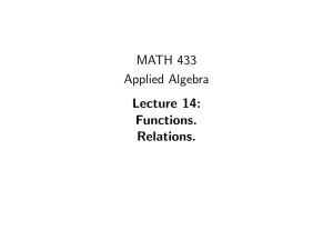 MATH 433 Applied Algebra Lecture 14: Functions.