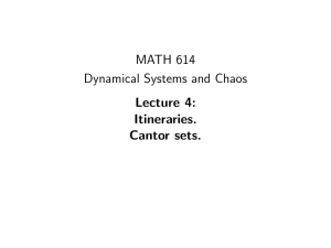 MATH 614 Dynamical Systems and Chaos Lecture 4: Itineraries.