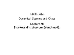 MATH 614 Dynamical Systems and Chaos Lecture 9: Sharkovskii’s theorem (continued).