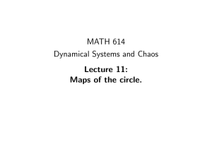 MATH 614 Dynamical Systems and Chaos Lecture 11: Maps of the circle.