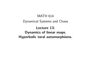 MATH 614 Dynamical Systems and Chaos Lecture 13: Dynamics of linear maps.