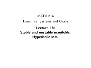 MATH 614 Dynamical Systems and Chaos Lecture 18: Stable and unstable manifolds.