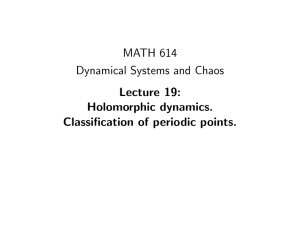 MATH 614 Dynamical Systems and Chaos Lecture 19: Holomorphic dynamics.