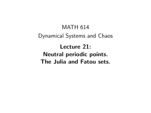 MATH 614 Dynamical Systems and Chaos Lecture 21: Neutral periodic points.