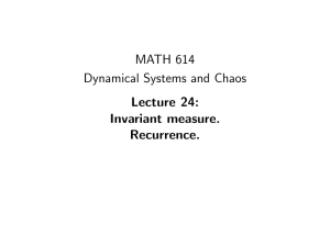 MATH 614 Dynamical Systems and Chaos Lecture 24: Invariant measure.