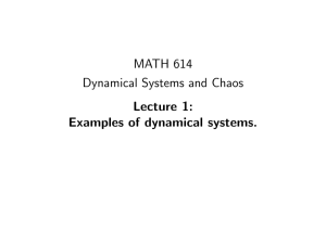 MATH 614 Dynamical Systems and Chaos Lecture 1: Examples of dynamical systems.