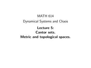 MATH 614 Dynamical Systems and Chaos Lecture 5: Cantor sets.