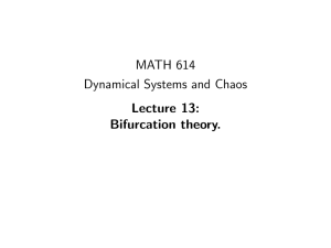 MATH 614 Dynamical Systems and Chaos Lecture 13: Bifurcation theory.