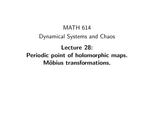 MATH 614 Dynamical Systems and Chaos Lecture 28: Periodic point of holomorphic maps.