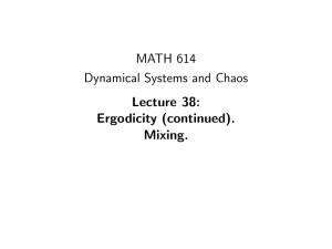 MATH 614 Dynamical Systems and Chaos Lecture 38: Ergodicity (continued).