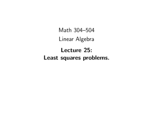Math 304–504 Linear Algebra Lecture 25: Least squares problems.
