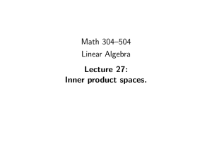 Math 304–504 Linear Algebra Lecture 27: Inner product spaces.