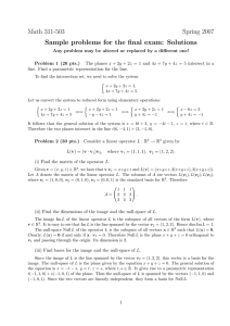 Math 311-503 Spring 2007 Sample problems for the final exam: Solutions