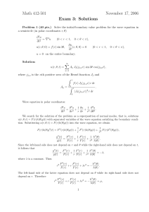 Math 412-501 November 17, 2006 Exam 3: Solutions