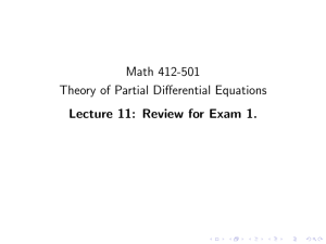 Math 412-501 Theory of Partial Differential Equations