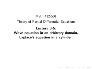 Math 412-501 Theory of Partial Differential Equations Lecture 3-5: