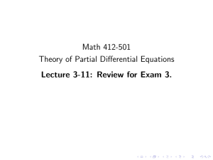 Math 412-501 Theory of Partial Differential Equations