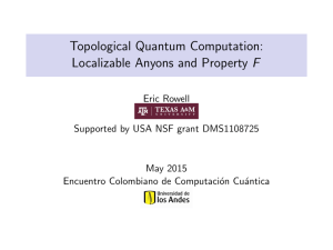 Topological Quantum Computation: Localizable Anyons and Property F