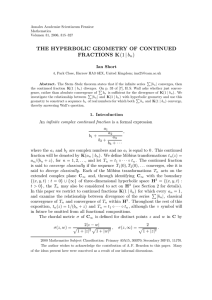 THE HYPERBOLIC GEOMETRY OF CONTINUED (1 | b ) FRACTIONS K