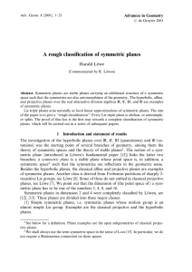 A rough classi®cation of symmetric planes Harald LoÈwe Advances in Geometry