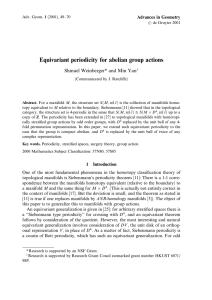 Equivariant periodicity for abelian group actions Shmuel Weinberger* and Min Yan