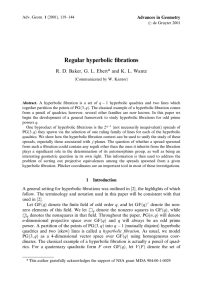 Regular hyperbolic ®brations Advances in Geometry