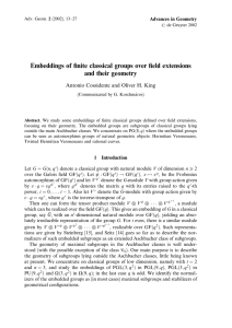 Embeddings of ﬁnite classical groups over ﬁeld extensions and their geometry