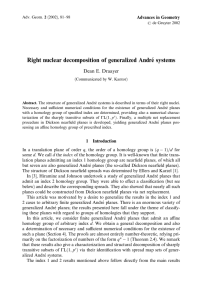 Right nuclear decomposition of generalized Andre´ systems Dean E. Draayer