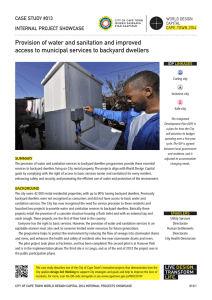Provision of water and sanitation and improved CASE STUDY #013