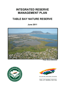 INTEGRATED RESERVE MANAGEMENT PLAN  TABLE BAY NATURE RESERVE